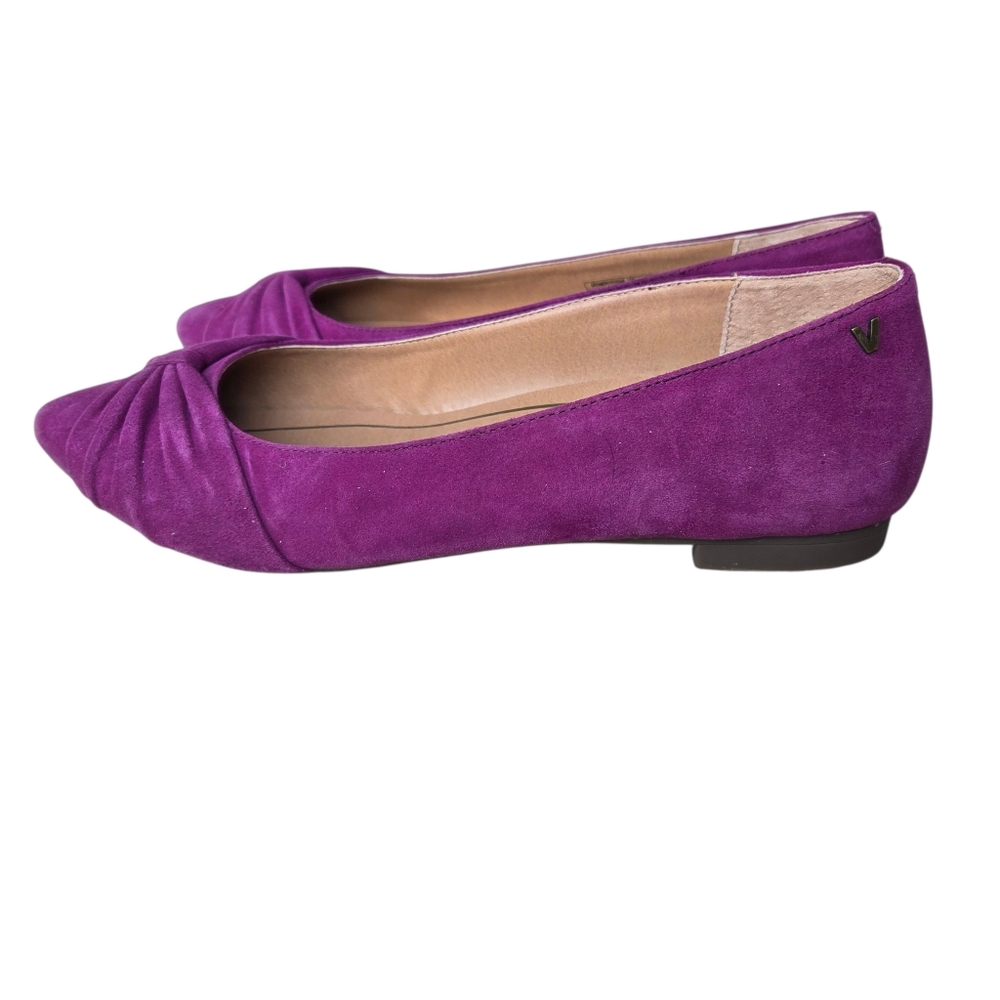 Vionic Purple Suede Pointed Toe Knot Ballet Flats